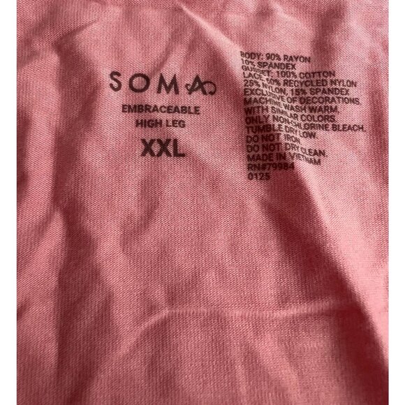 Soma Embraceable Lace High Leg Briefs Panties Size XXL Pink  Peach NWT - Picture 5 of 6